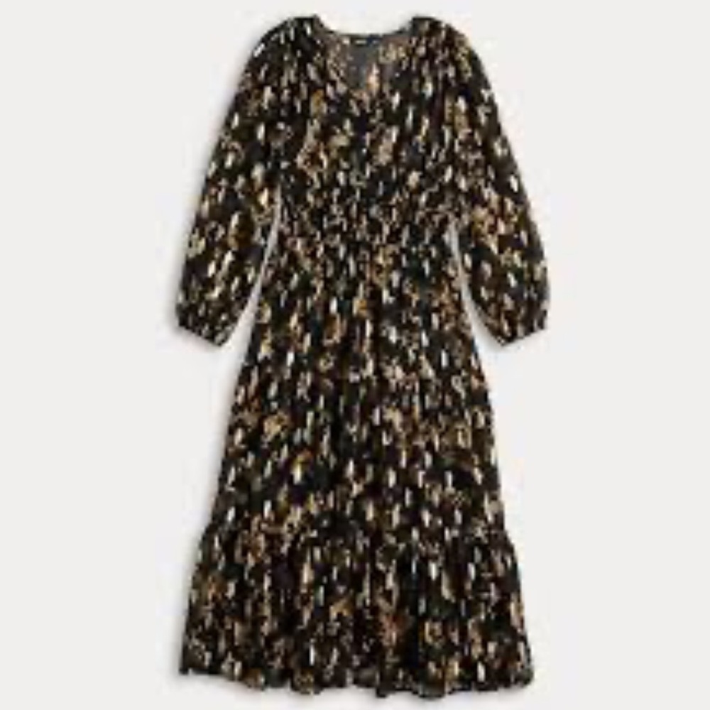 Simply Vera Elegant Black and Gold Women's Dress Size L - Picture 7 of 9